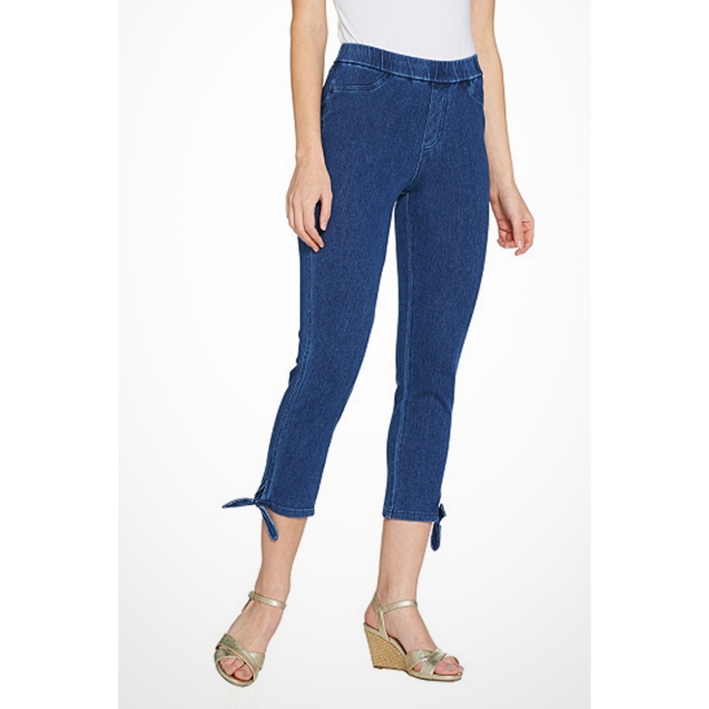 Isaac Mizrahi Live! Stretch Knit Denim Crop Jeans